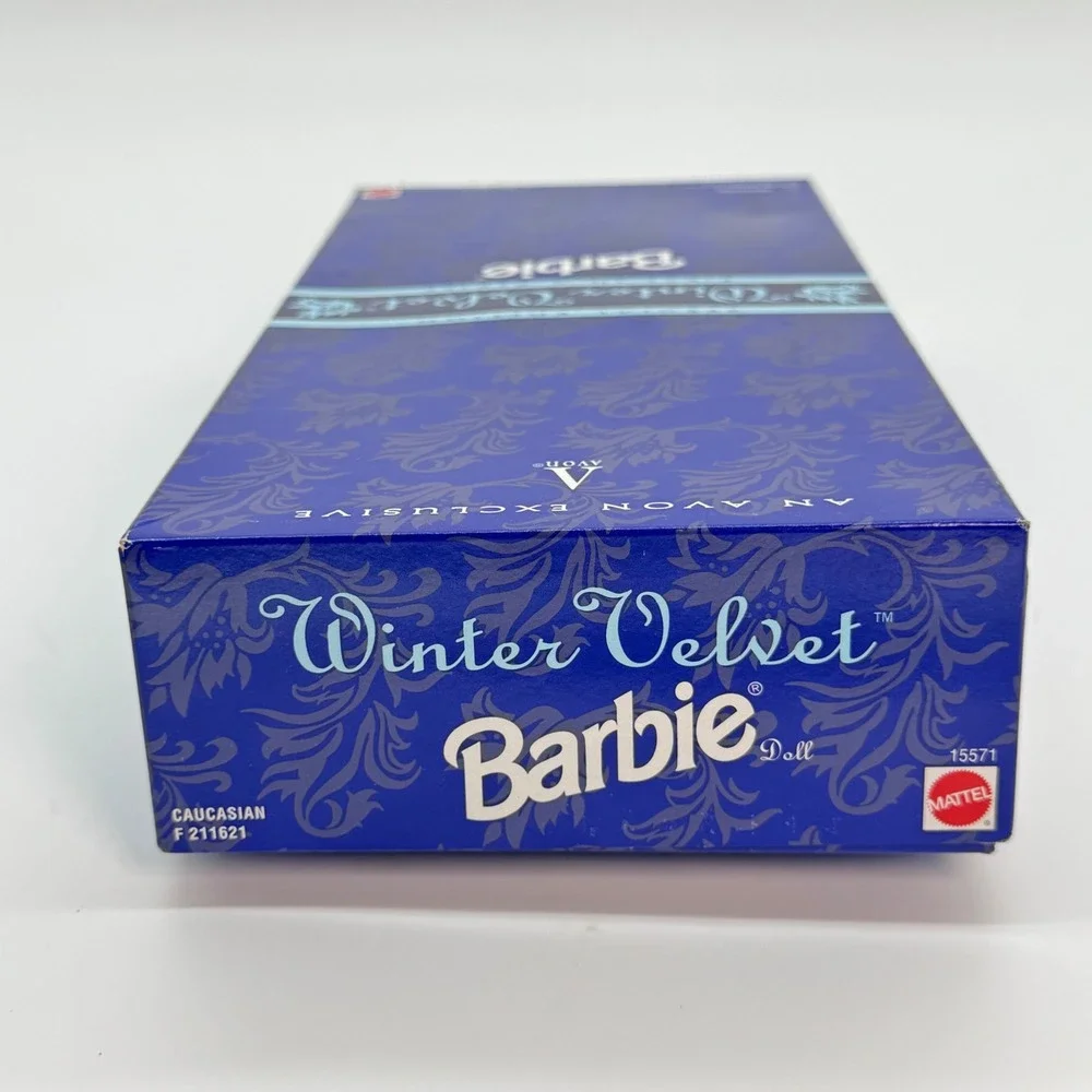 Avon Winter Velvet Barbie Special Edition 1995 First in Series Blue Silver 15571